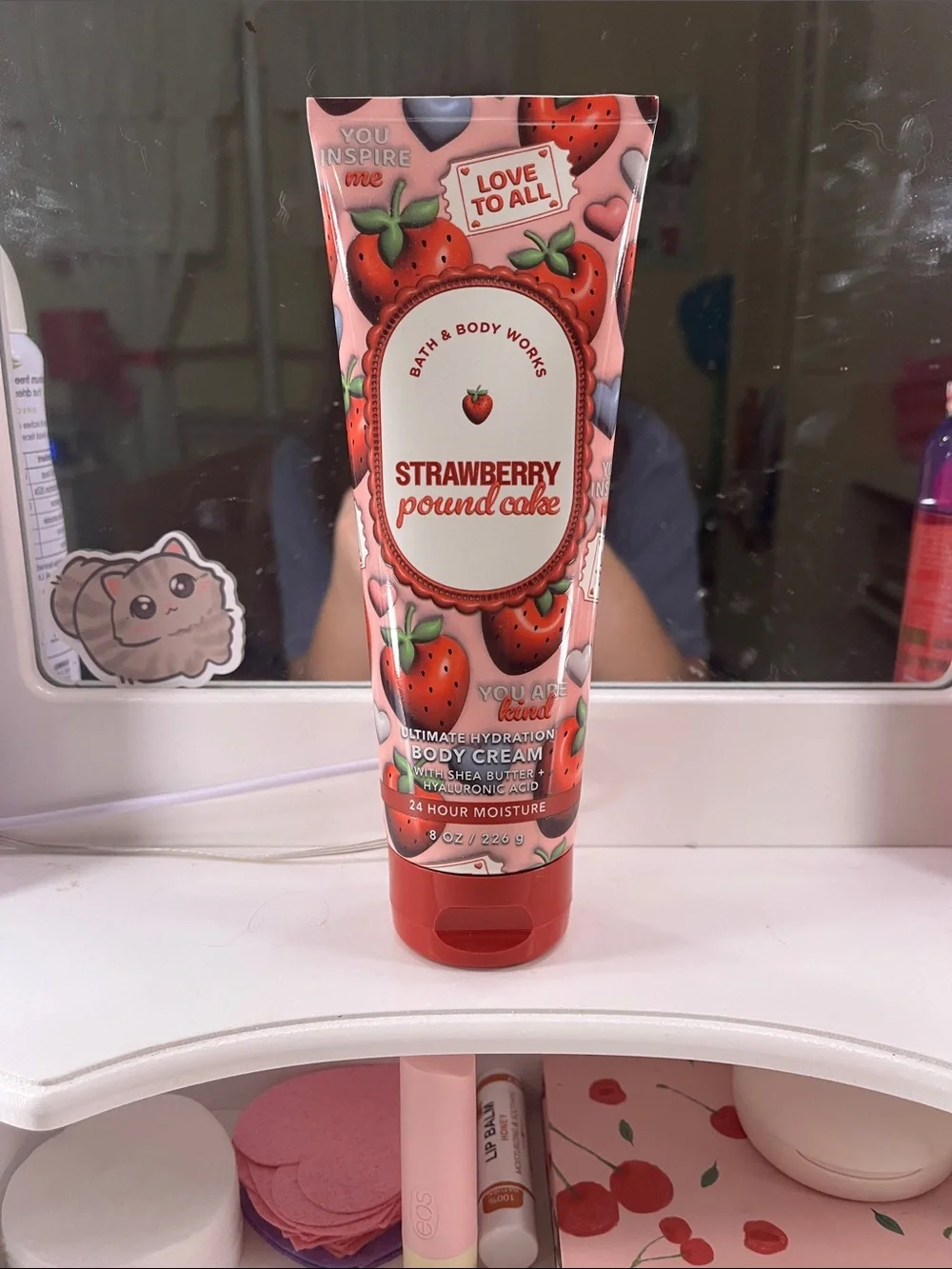 Bath & Body Works Strawberry Pound Cake Body Cream - Pink/Red